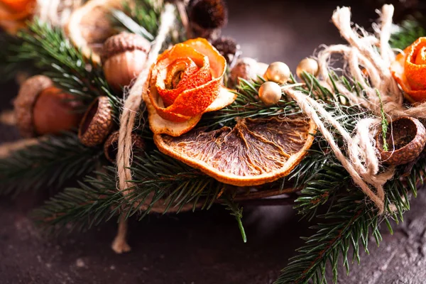 Weihnachten aromatischer Öko-Kranz — Stockfoto