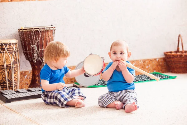 Boys with musical instruments — Stock Photo, Image