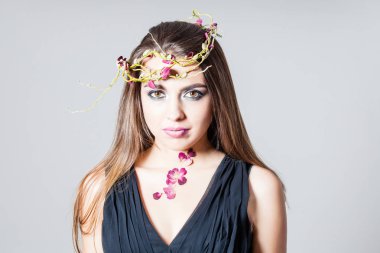 Gül yaprakları çiçek makyaj