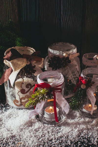 Candelieri di vetro di Natale — Foto Stock