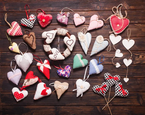 Variedad de corazones hechos a mano —  Fotos de Stock