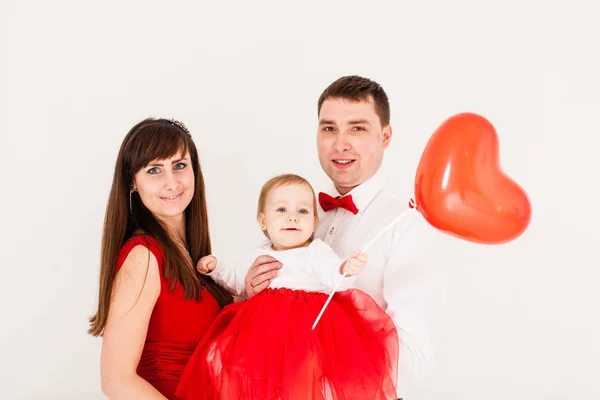 Щаслива сімейна повітряна куля — стокове фото