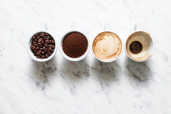 Stages of preparing cappuccino — Stock Photo, Image