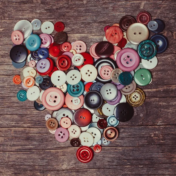 Botões coloridos coração — Fotografia de Stock