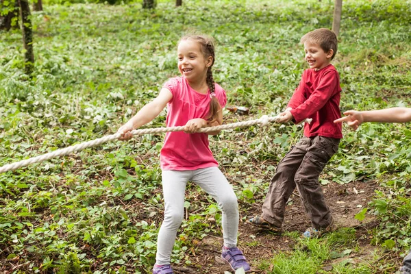 Tug-of-war in park