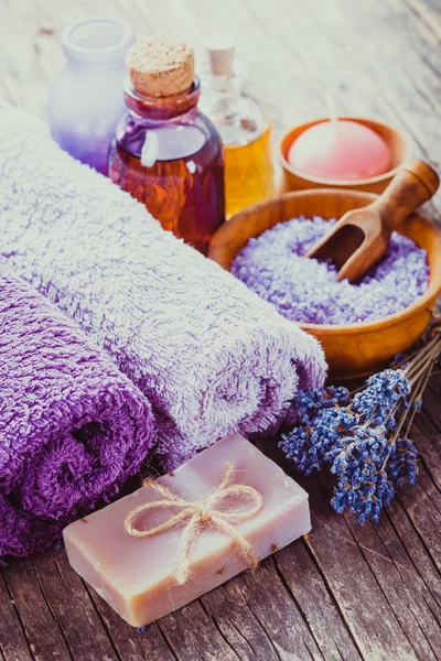 Conceito de spa de lavanda — Fotografia de Stock