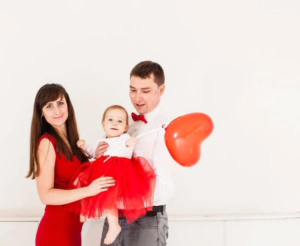 Glückliche Familie Herz Ballon — Stockfoto