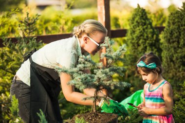 Fidan ile çalışan kadın