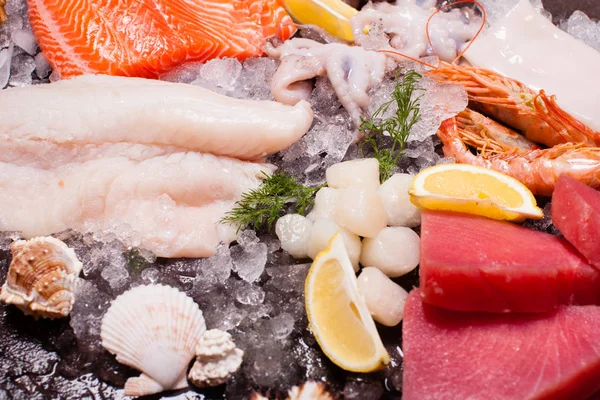 Seafood on the ice — Stock Photo, Image