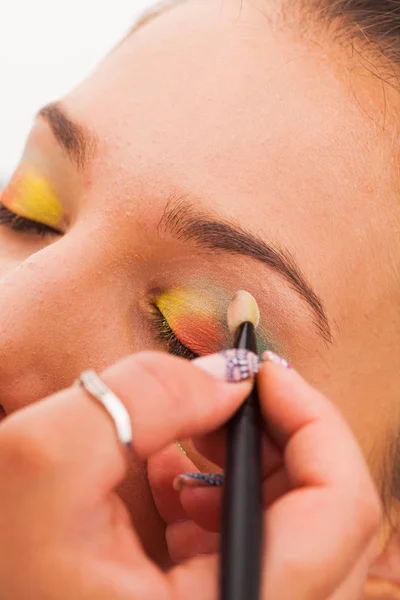 Make-up voor bruine ogen — Stockfoto