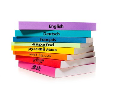 Renkli kitap yığını