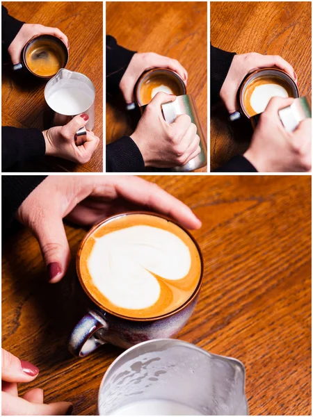 Latte Art Kaffee — Stockfoto