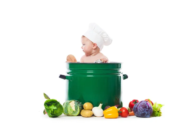 Little chef cooks — Stock Photo, Image