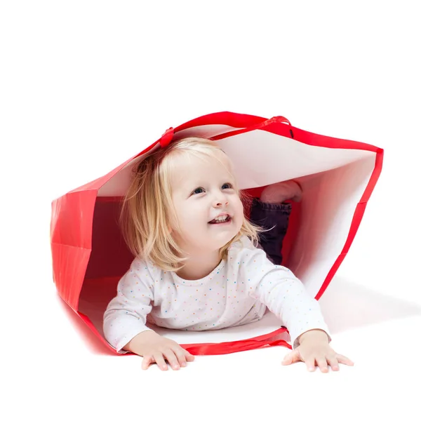 The girl inside the packet — Stock Photo, Image