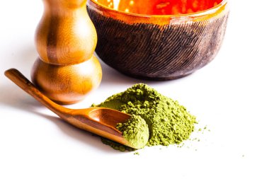 Matcha çay yığın 