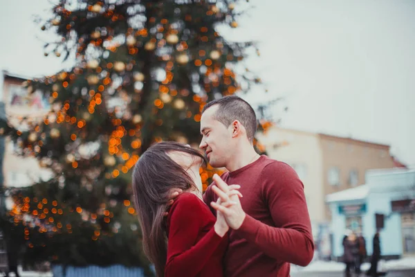 Winter sneeuwval liefde — Stockfoto