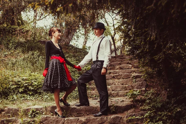 Retro fashion couple — Stock Photo, Image