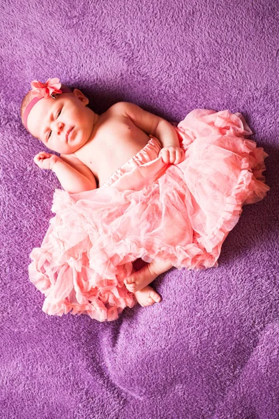 Newborn girl in tutu — Stock Photo, Image