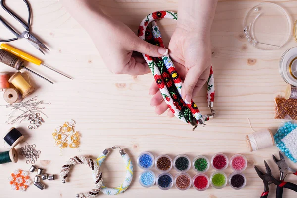 Handmade beading preparation — Stock Photo, Image