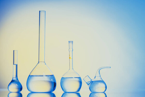 Laboratory glass in light