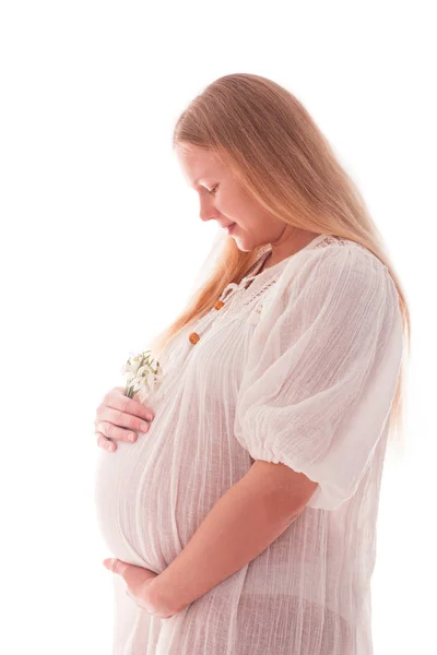 Pregnant woman isolated — Stock Photo, Image