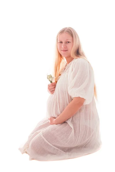 Pregnant woman isolated — Stock Photo, Image
