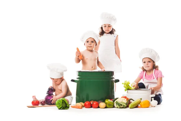 Kinderen spelen cook — Stockfoto