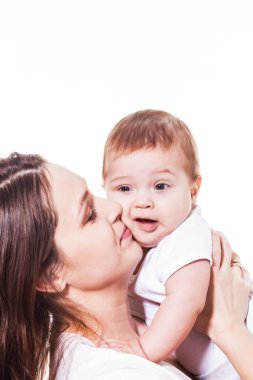 Anne bebeğini izole hugs
