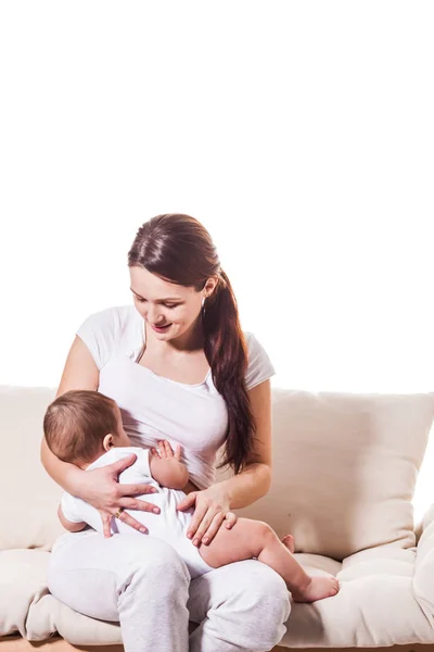 A young mother educates a small child — Stock Photo, Image