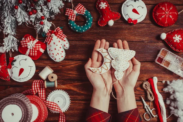 Fieltro decoraciones de Navidad —  Fotos de Stock