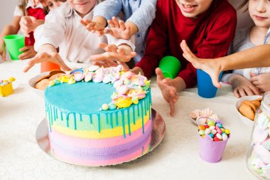 renkli doğum günü pastası