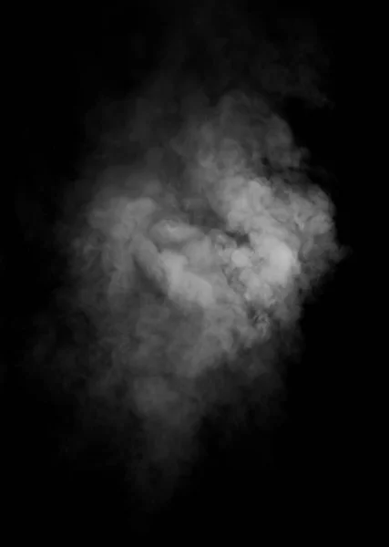 Weiße Rauchstruktur isoliert auf schwarzem Hintergrund. — Stockfoto