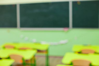 Blured classroom with copy space for text