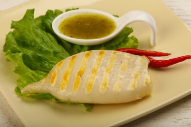 Lezzetli ızgara kalamar