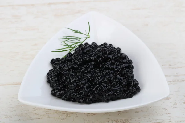 Delicioso caviar preto — Fotografia de Stock