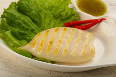 Lezzetli ızgara kalamar