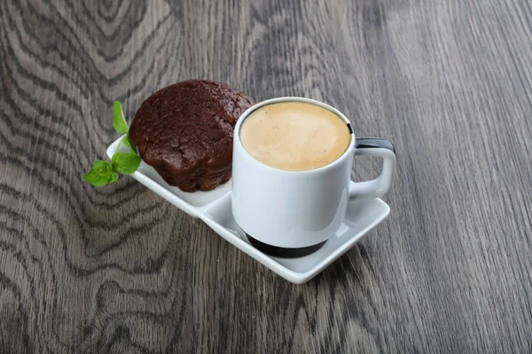 Caffè con muffin dolce — Foto Stock