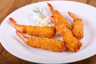 Sıcak çıtır karides tempura