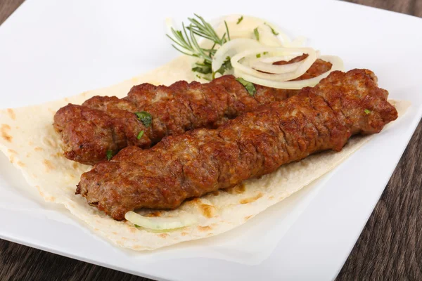 Fierbinte suculent la gratar Kebab — Fotografie, imagine de stoc