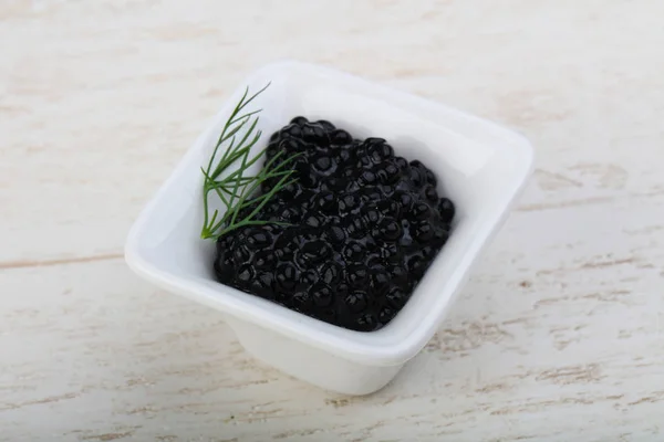 Black caviar in the bowl — Stock Photo, Image