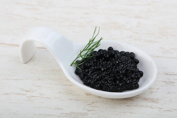 Caviar preto na tigela — Fotografia de Stock