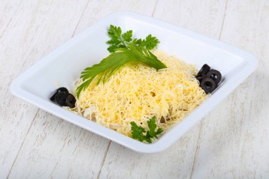 Lezzetli kalamar salatası 