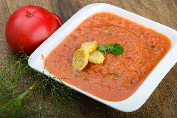 Zupy pomidorowe gazpacho — Zdjęcie stockowe