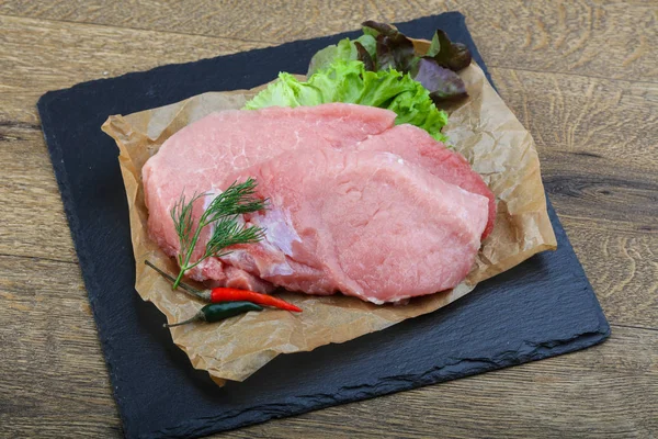 Raw pork steak — Stock Photo, Image