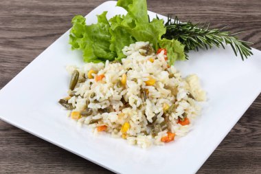Dietary Rice with vegetables clipart