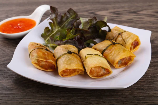 Traditional Asian spring rolls