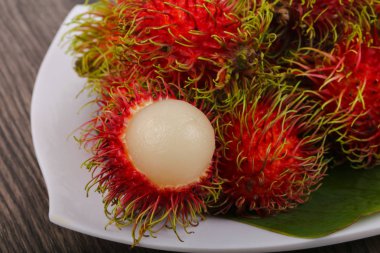Taze olgun Rambutan yığın