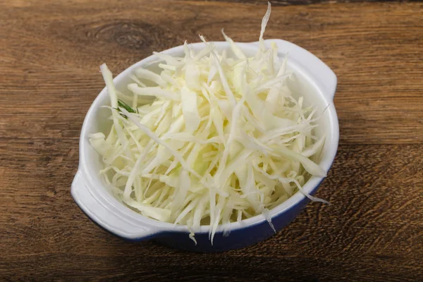 Shredded cabbage in the bowl — Stock Photo, Image