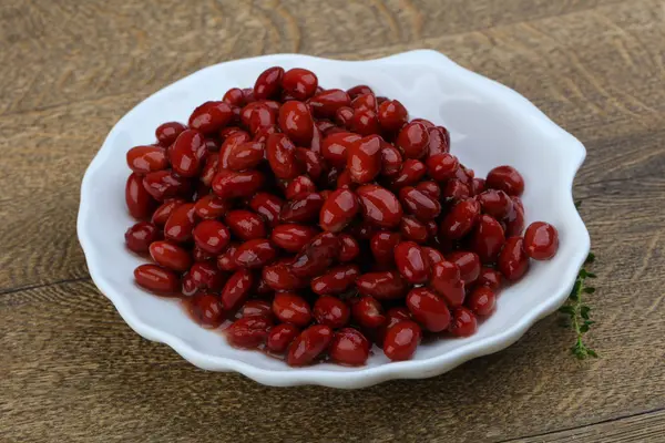 Red canned kidney beans — Stock Photo, Image