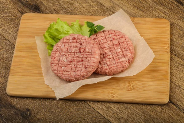 Raw burger cutlets
